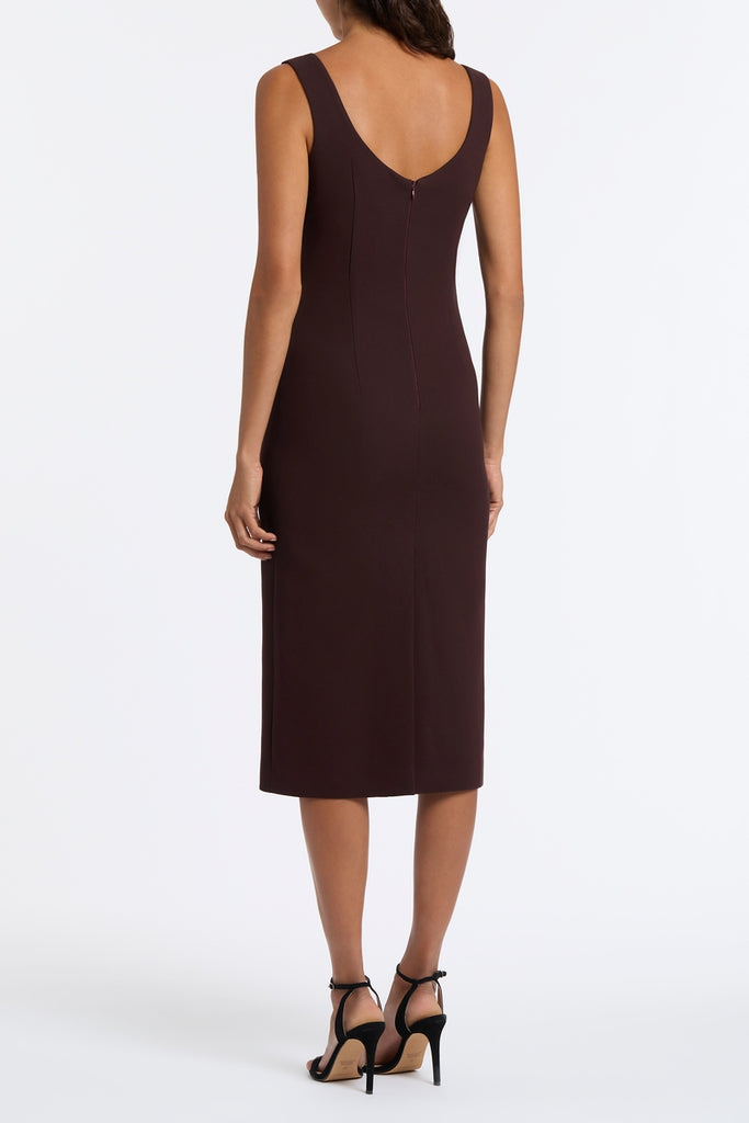 PLUM CREPE SCOOP NECK DRESS Carla Zampatti