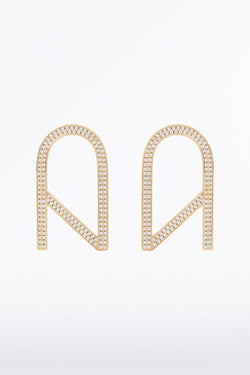 CZ LOGO PAVE EARRINGS LARGE