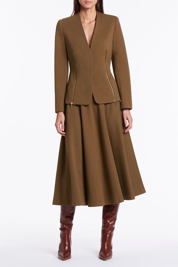 TAN PONTE ALL ABOUT THE ZIP JACKET