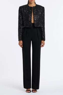 BLACK CRUSHED SEQUIN VERONA JACKET