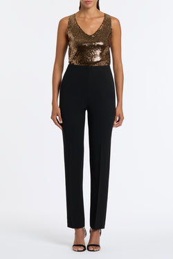 BRASS SEQUIN V-NECK CAMISOLE