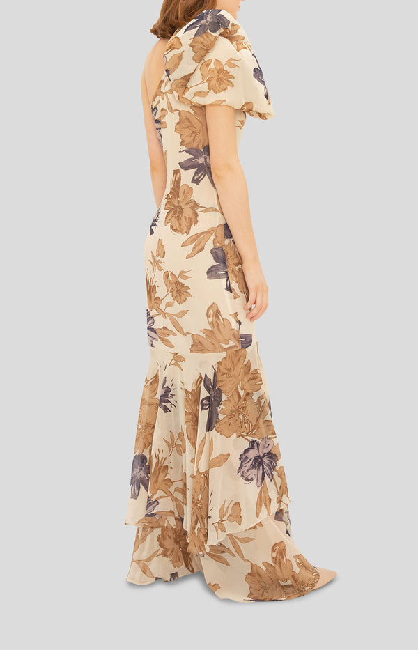 PARK AVENUE ASYMMETRIC MAXI DRESS