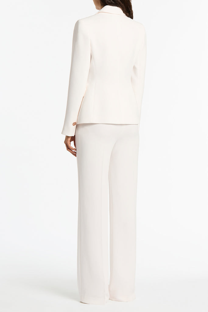 Crepe Scallop Jacket - White