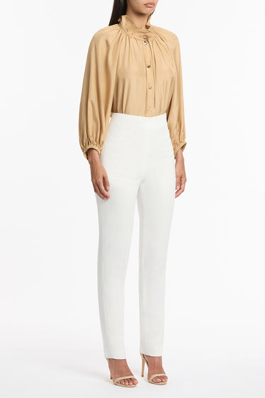 WHITE CREPE SLIM PANT