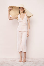 ROSA LINEN V-NECK WRAP TOP