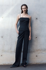 BLACK STARLIGHT TWILL WIDE LEG PANT