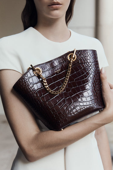 BURGUNDY MINI MILANO TOTE BAG