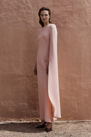 PALE ROSE CREPE CELEBRATION SLEEVE GOWN