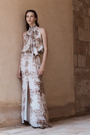 RENAISSANCE GEORGETTE HALTER DRESS
