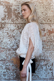 IVORY ONDA TIE WAIST TOP
