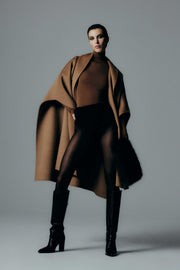 CAMEL DOPPIA WOOL CAPE