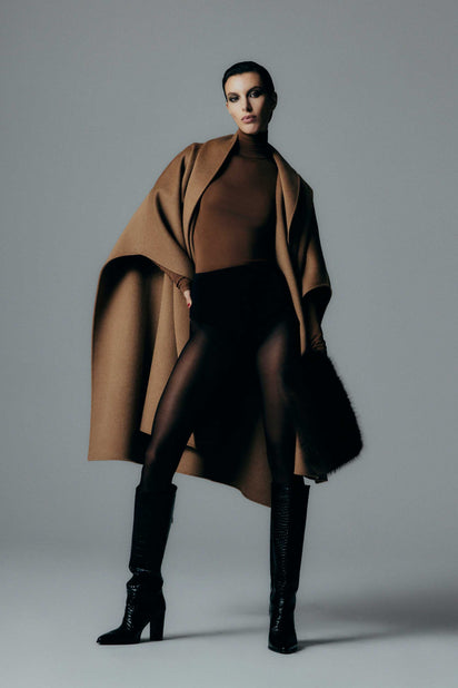 CAMEL DOPPIA WOOL CAPE