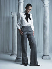 GREY MELANGE WOOL SUITING PANT