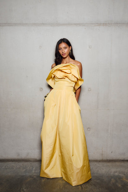 POLLEN TAFFETA FLOWER TOP