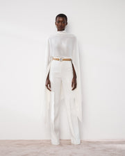 IVORY DRAPED GEORGETTE WRAP