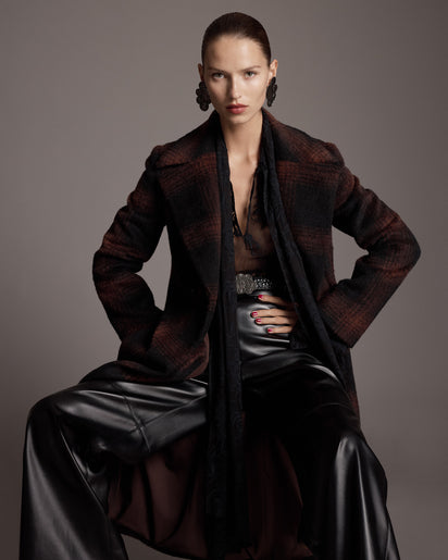 BLACK FAUX LEATHER WIDE LEG PANT