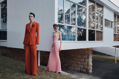 ROSE PINK CREPE SCULPTURAL GOWN