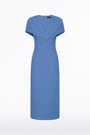 ATLAS CREPE TUCK MIDI DRESS
