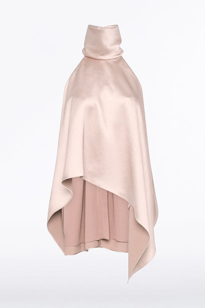 BLUSH LUSTRE SATIN HALTER TOP