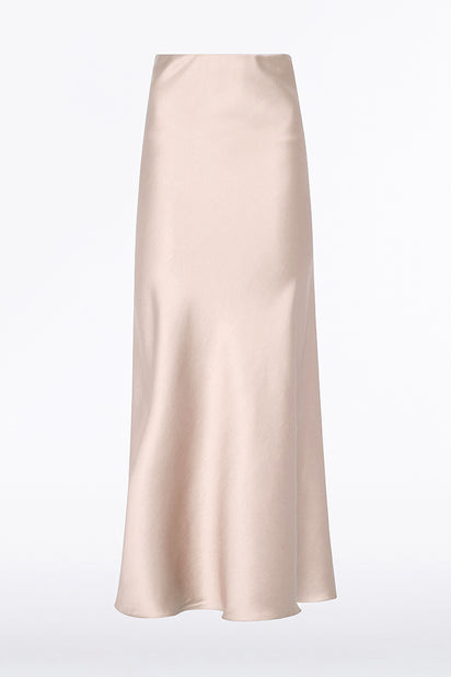BLUSH LUSTRE SATIN BIAS SKIRT