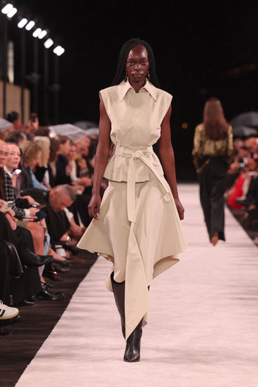 BONE LUXE COTTON DRILL SLEEVELESS TRENCH