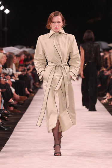 BONE LUXE COTTON DRILL TRENCH COAT