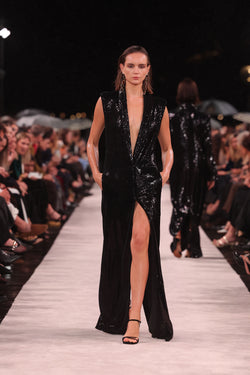 BLACK LIQUID SEQIUN LONG LINE VEST