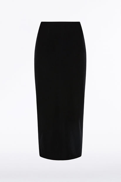 BLACK VELVET PENCIL SKIRT