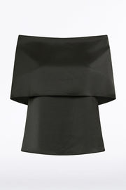 BLACK SATIN OFF SHOULDER TOP