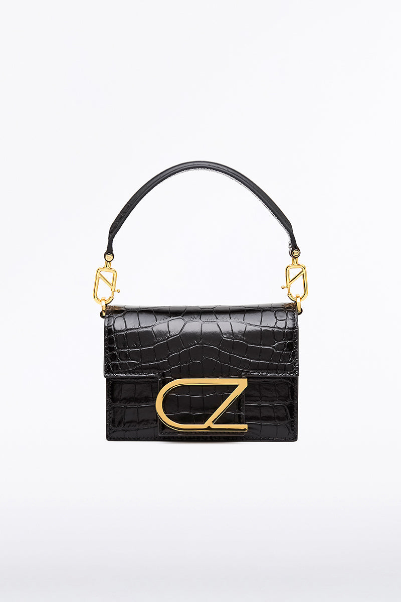 BLACK CROC CZ PICCOLA MINI BAG – Carla Zampatti
