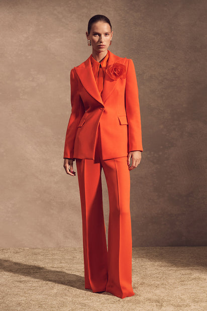 TANGERINE CREPE LONG LINE JACKET