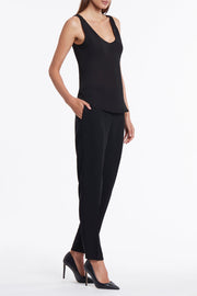BLACK GEORGETTE SCOOP CAMI