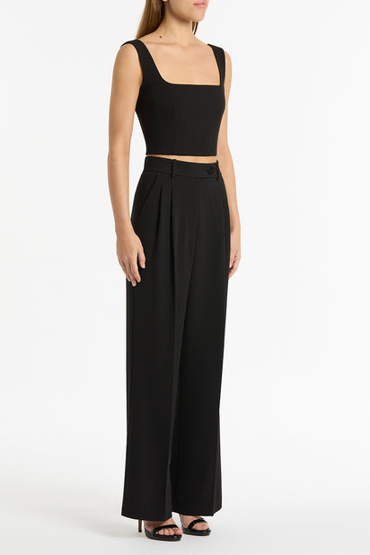 BLACK CREPE CROP TOP