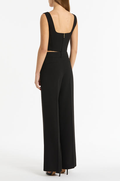 BLACK CREPE CROP TOP