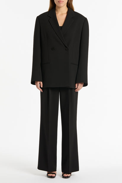 BLACK CREPE OVERSIZED JACKET