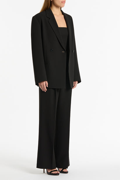 BLACK CREPE OVERSIZED JACKET