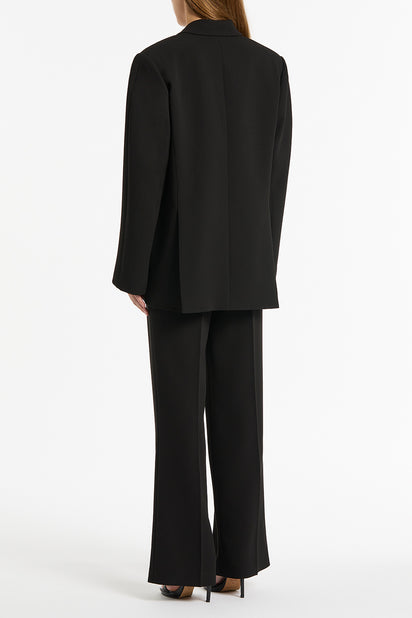 BLACK CREPE OVERSIZED JACKET