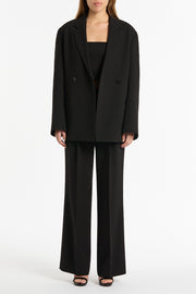 BLACK CREPE OVERSIZED JACKET