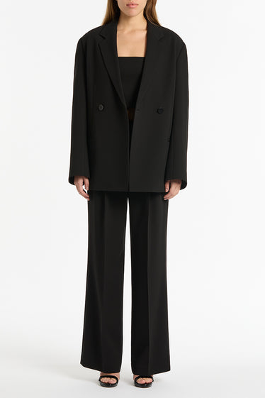 BLACK CREPE OVERSIZED JACKET