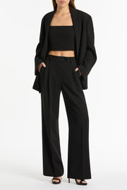 BLACK CREPE WIDE LEG PANT