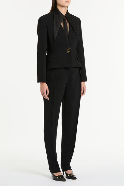 BLACK CREPE C JACKET