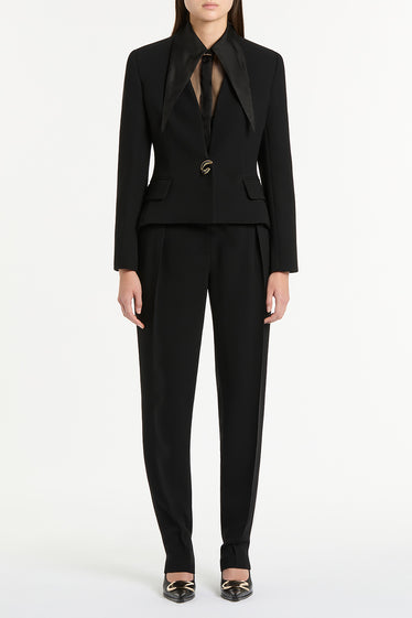 BLACK CREPE C JACKET