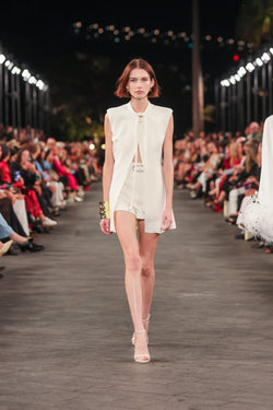 IVORY CREPE MICRO SHORTS