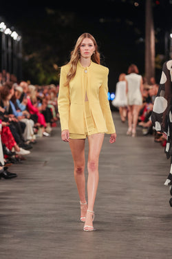 POLLEN CREPE TIE NECK WAISTED JACKET
