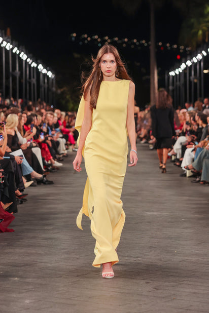 POLLEN CREPE COWL BACK GOWN