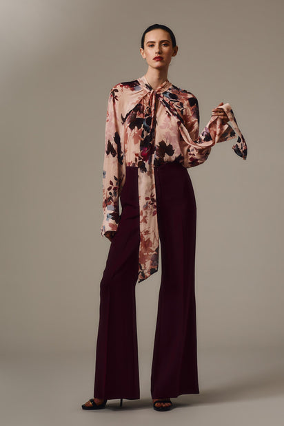 FIORI ETEREA GEORGETTE  BLOUSON SLEEVE TOP