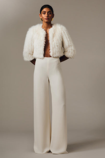 IVORY CREPE PALAZZO PANT