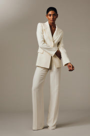IVORY CREPE STRAIGHT LEG PANT