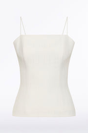 IVORY STARLIGHT TWILL BUSTIER TOP