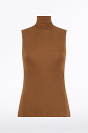 COGNAC MATTE JERSEY POLO